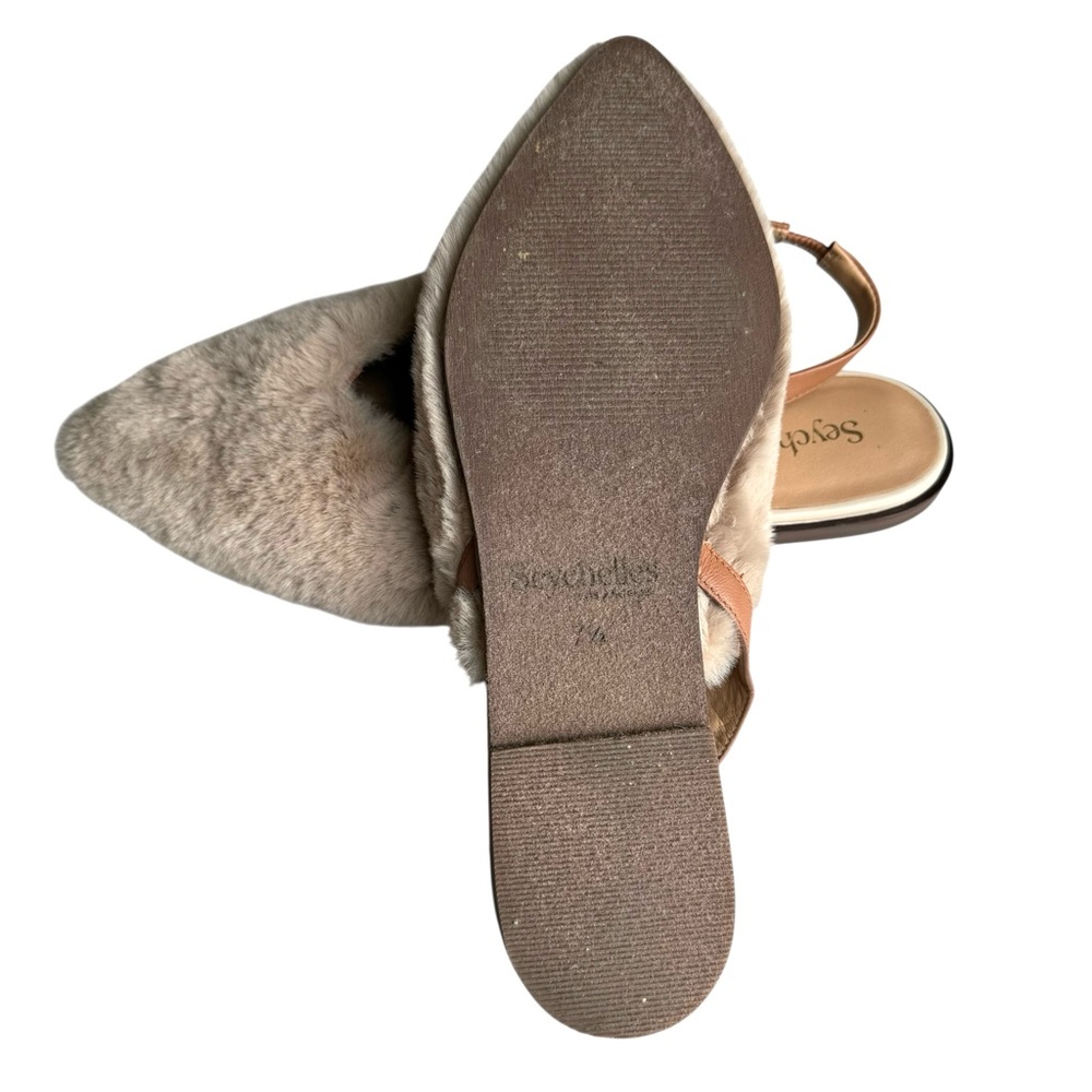🆕 Seychelles Fur Slingback Sandal Flats - Picture 12 of 15